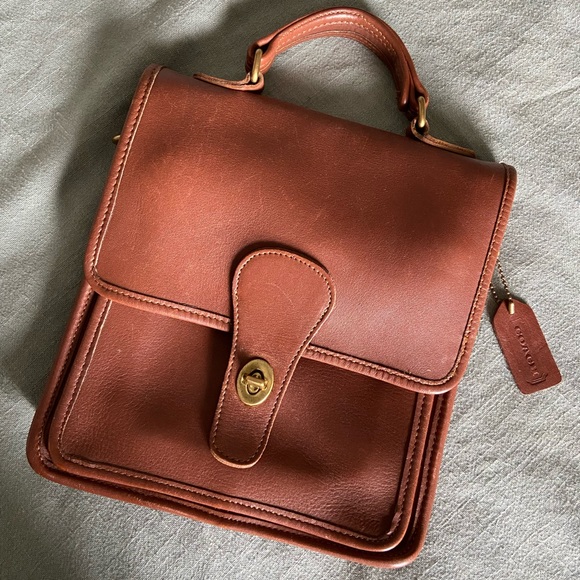 VINTAGE Coach 5130 Station Bag Tan Leather - Picture 5 of 6